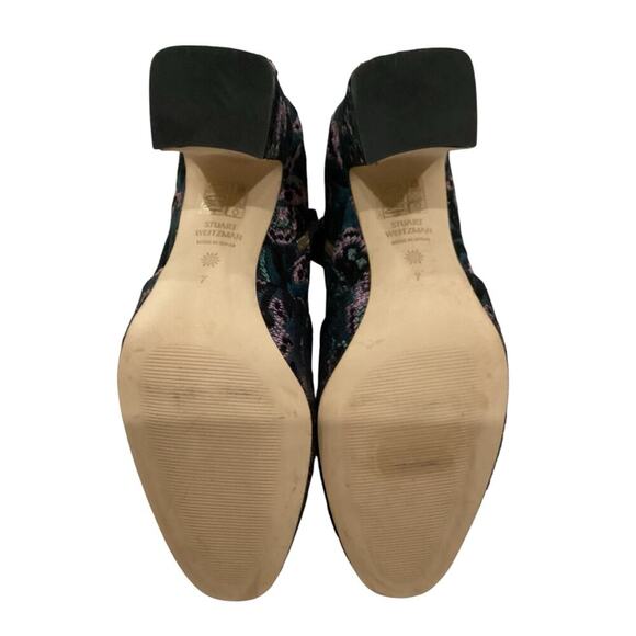 Stuart Weitzman Nell 85 Jacquard Ankle Bootie In Pine Black Size 7B - Picture 9 of 12